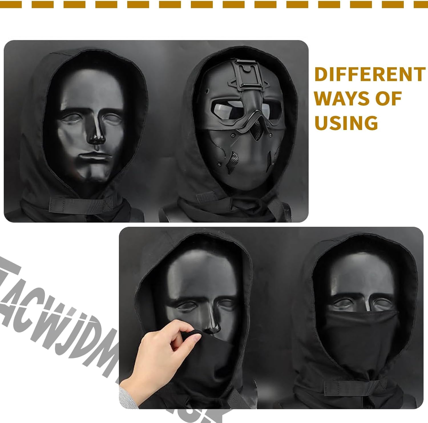 Japanese Warrior Style Airsoft Tactical Mask with Paintball Balaclava Full Face Mask for Halloween Costume Cosplay