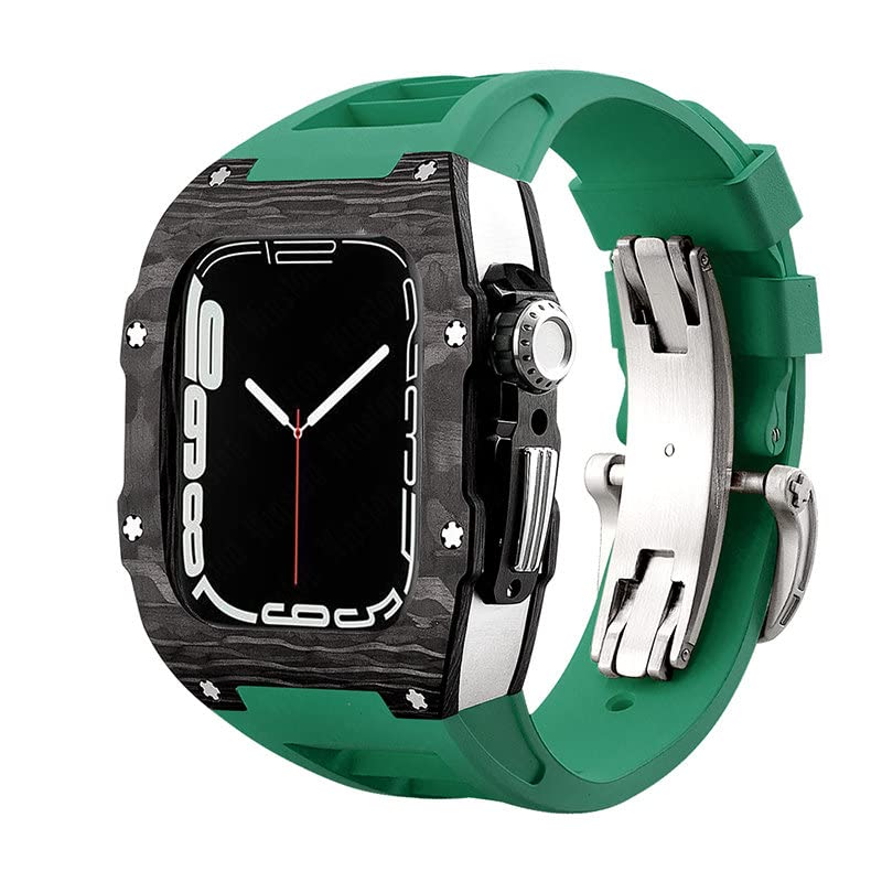 Kit modification Apple Watch 8 antichoc en carbone et acier 44mm