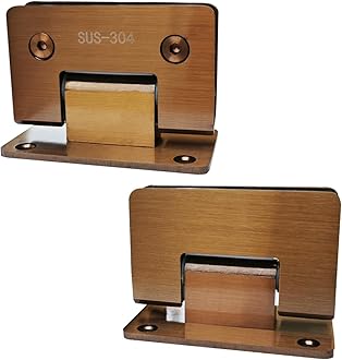 WANLIAN Glass Shower Door Hinges Heavy Duty 90 Degree Glass Door Cupboard Showcase Cabinet Clamp for 8-12 mm Shower Hinges Glass Door Wall-to-Glass 2PCS(Rose Gold)