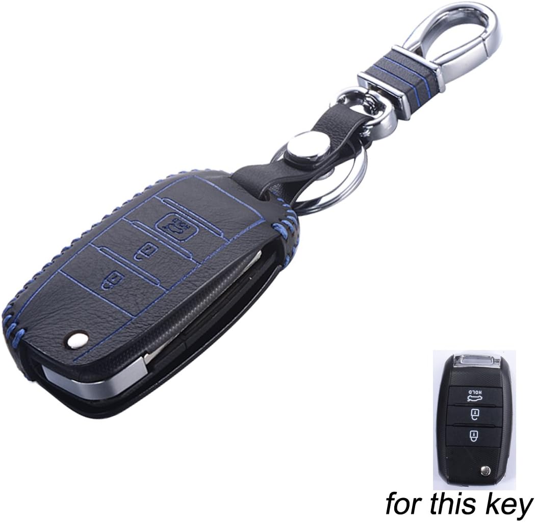 MAXIOU Key Fob Protect Cover for Kia Ceed Sorento cerato K3 K3S K4 K5 KX3 Sportage KX5 Case Skin Bag for Smart and Folding Keys (Blue, Folding)