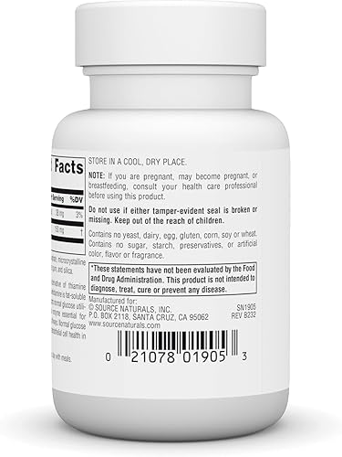 Miniatura 2 de Source Naturals Benfotiamina, fuente soluble en grasa de vitamina B-1 (tiamina) 150 mg 30 comprimidos