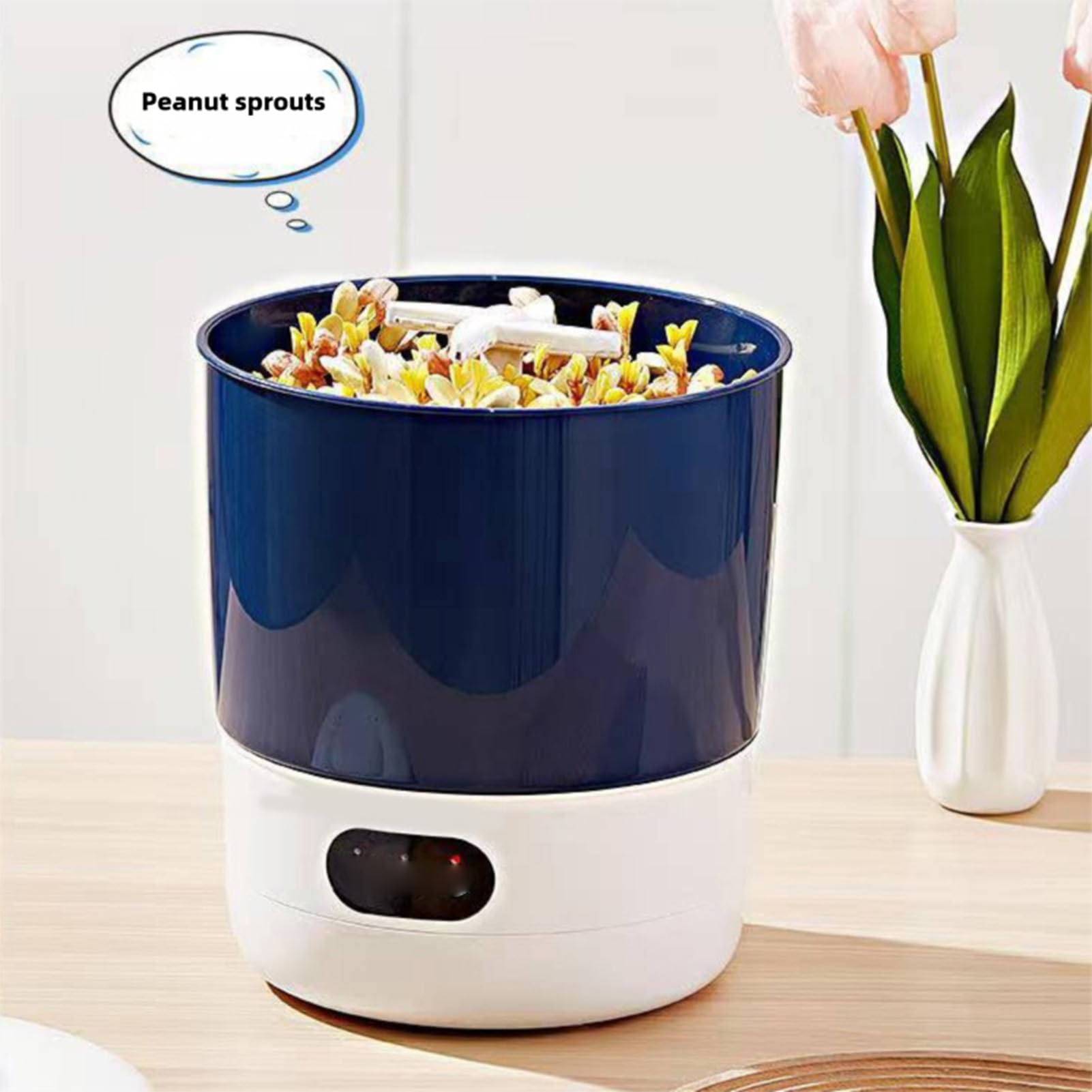 Asixxsix Germoir Automatique pour Haricots, système de pulvérisation Rotatif à 360°, Circulation d'eau Automatique, kit de Germination avec Protection Contre la lumière (Prise UE 220V)