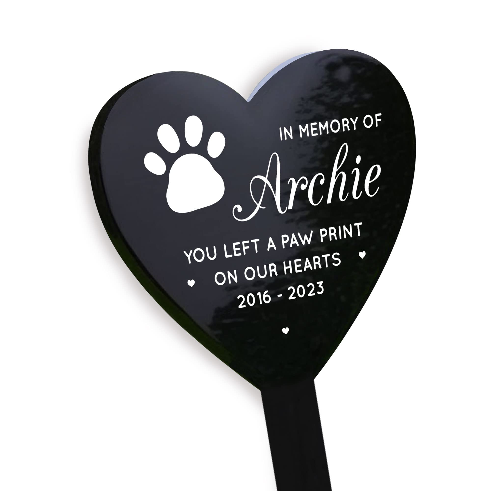 RED OCEAN Personalised In Memory Of Pet Dog Cat Left A Paw Print Memorial Plaque For Dog Pet Grave Marker Keepsake For Garden
