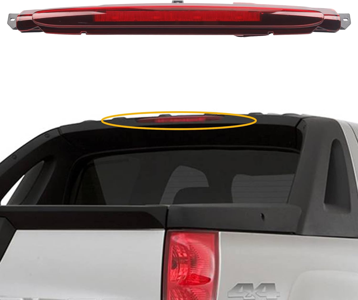 Dasbecan LED 3rd Third Light Brake Stop Light Rear Lamp Assembly Compatible with 2002-2012 Chevrolet Avalanche 1500 2500 Replaces# 15120540 1228-0126 923-264