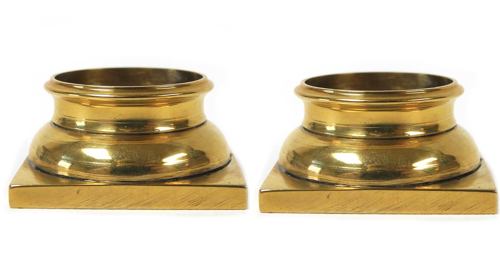 Harts Pair of Cast Brass Clock Column Finials, Square Base, 5 different Sizes, (22mm)