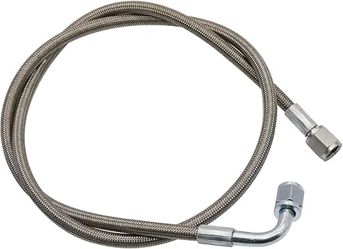 Miniatura 36 de GXARTS Línea de alimentación de aceite Turbo 4AN - Manguera trenzada de acero inoxidable de 12 pulgadas - Extremo recto de 90 grados