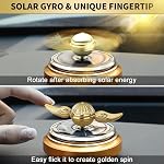 Solar Energy Car Golden Fidget Spinner Toy, Car Air Freshener Powered by Sunshine Spinning Top Orb Ball Anxiety Toy for Stress Relief, Desk Office Car Dashboard Decor Gift for Men Women Friend
