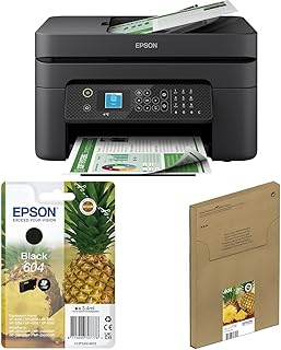 Epson WorkForce WF-2930DWF Print/Scan/Copy Wi-Fi Colour Printer & Epson 604 Pineapple, Genuine Black Ink Cartridge & Epson 604 Pineapple, Genuine Multipack, Eco-Friendly Packaging
