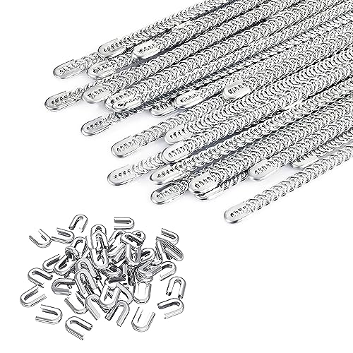 50 Pcs 1/4'' x 13.7Inch Spiral Steel Boning for Corset, Sewing Corset Boning Precut with 50 Steel Boning Tips Structure and Form (6mm)
