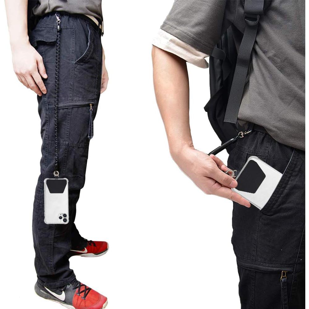 Anti Theft Phone Lanyard, Spring Phone Rope Tether Tabs with Carabiner — Amazon image 5