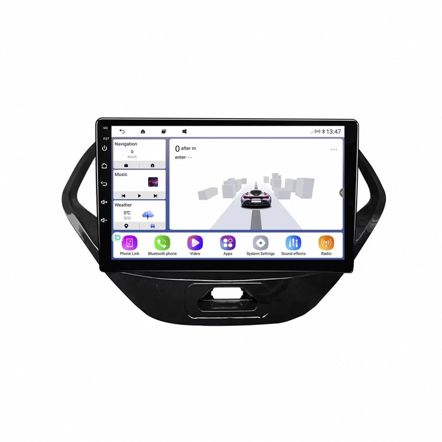 Wireless Autoradio Carplay 2 Din pour Ford FIGO KA 2015-2018 Poste Radio Bluetooth Main Libre, Écran Tactile, Navigation GPS, Contrôle Vocal, Aux, 4 Nuclear 2G+32G