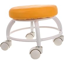 NOLITOY Pu Cushioned Rolling Stool for Spa Pedicure Nail Tech Low Stool Wheels for Makeup