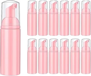 12PCS Foam Pump Bottle, Matte Foaming Soap Dispenser Empty Travel Refill Bottle for Hand Soap Foaming, Shampoo, Body Wash(Pink/2OZ,60ml