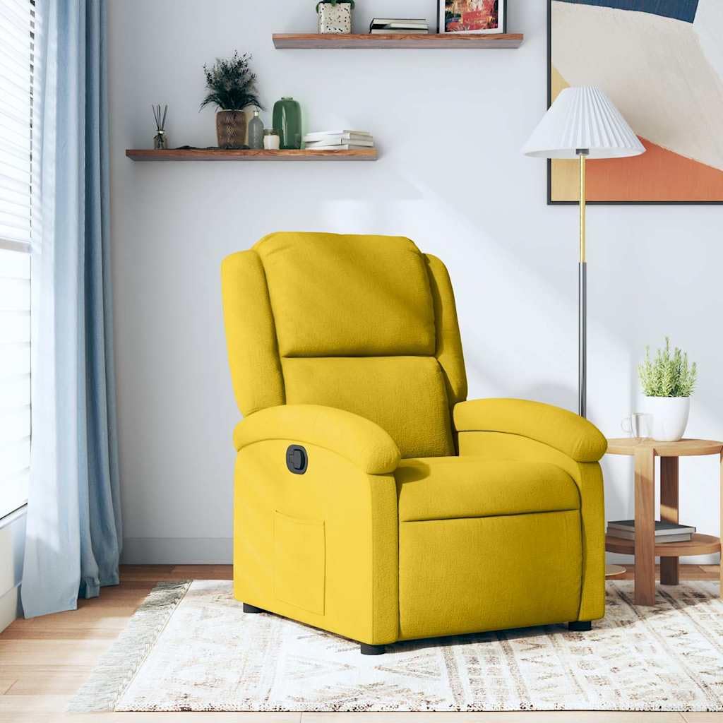 Fauteuil Inclinable Manuel de Relaxation en Velours Jaune
