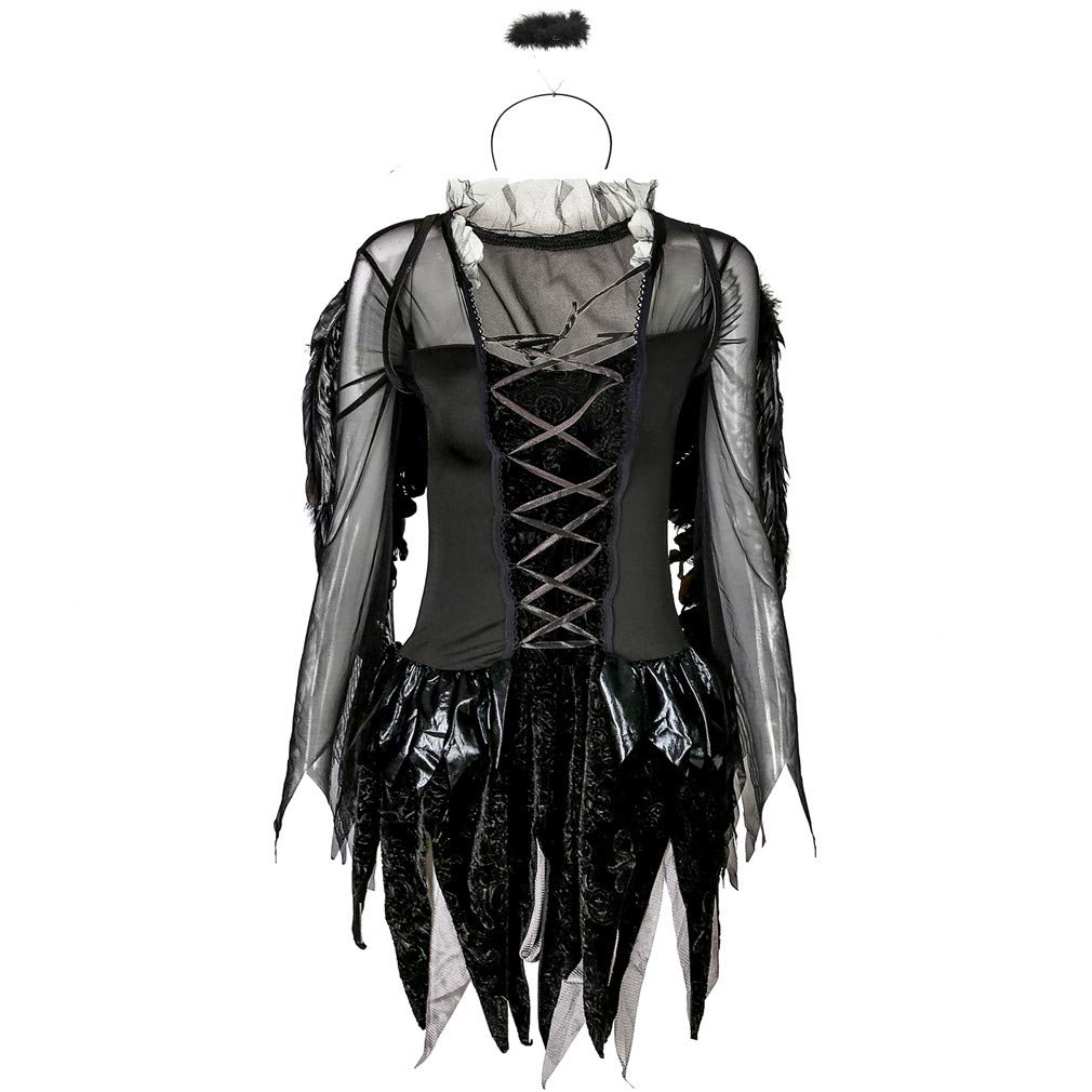 Ulalaza Disfraces de Mujer de Halloween Black Bat Fallen Angel Devil Vampire Witch Dress Accesorios de Cosplay Para Adultos — view 3