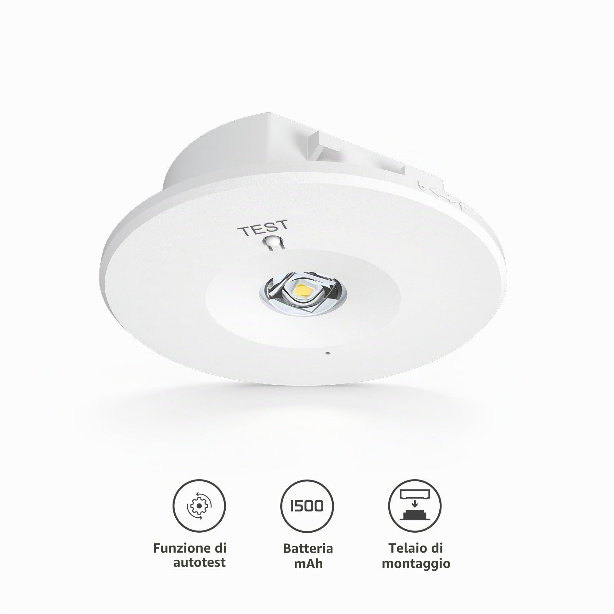 Ledvion Faretto LED Emergenza 1W 6000K IP20 Incasso/Superficie 3h