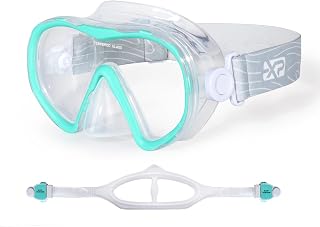 EXPVISIONDIRECT Scuba Diving Mask Adults Anti-Fog Wide View Tempered Glass Snorkeling Goggles 2-in-1 Strap