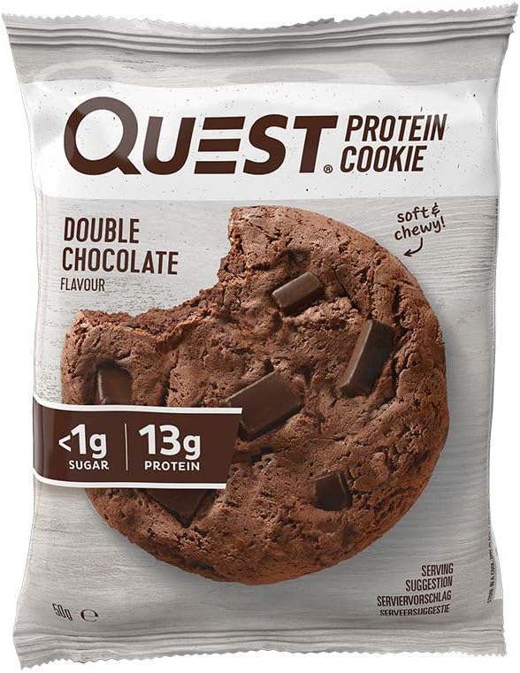 Quest Nutrition Double Chocolate Protein Cookie, High Protein, Low Sugar, High Fibre, Keto Friendly, 12-Count