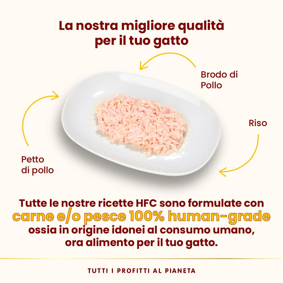Almo Nature HFC Natural, Alimento Umido per Gatti - Petto di Pollo - Confezione da 3.6 kg (24 x 150 g)