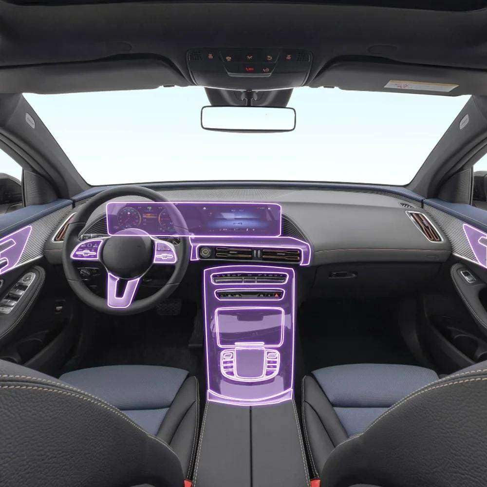 Película protectora de TPU antiarañazos para consola de Benz EQC 2020-2023 8