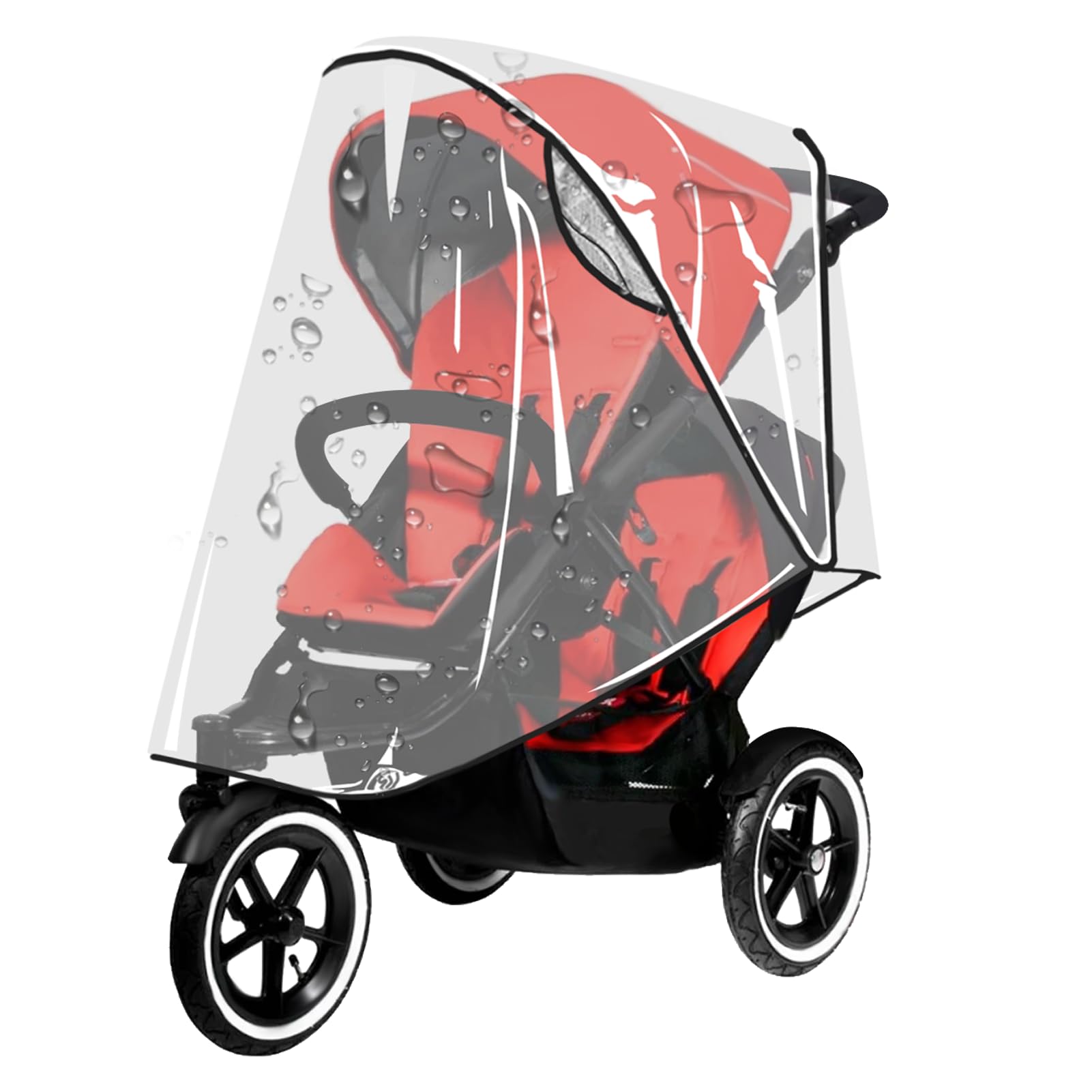 Stroller Rain Cover, Universal Rain Cover for Pushchair, Baby Travel Weather Shield Raincover, Baby Buggy Cover for Blocks, Snow & Wind