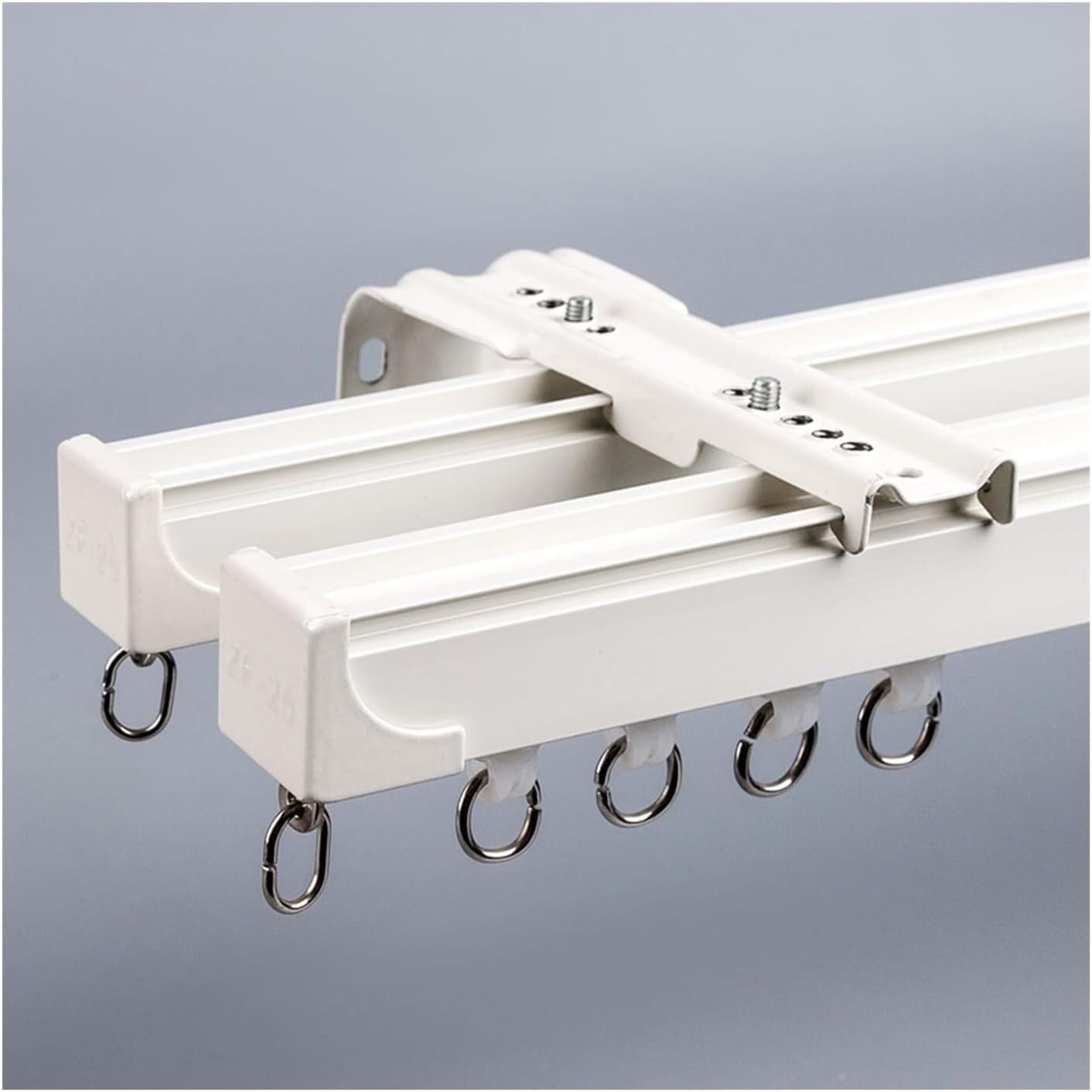 SZPLLZY Aluminium Double Curtain Poles 1-6m Curtain Track Sliding Curtain Rail Ceiling or Wall Mount Curtain Rod for Living Room Bedroom Room Divider(White-wall,280cm/9.2ft(2 * 140cm))