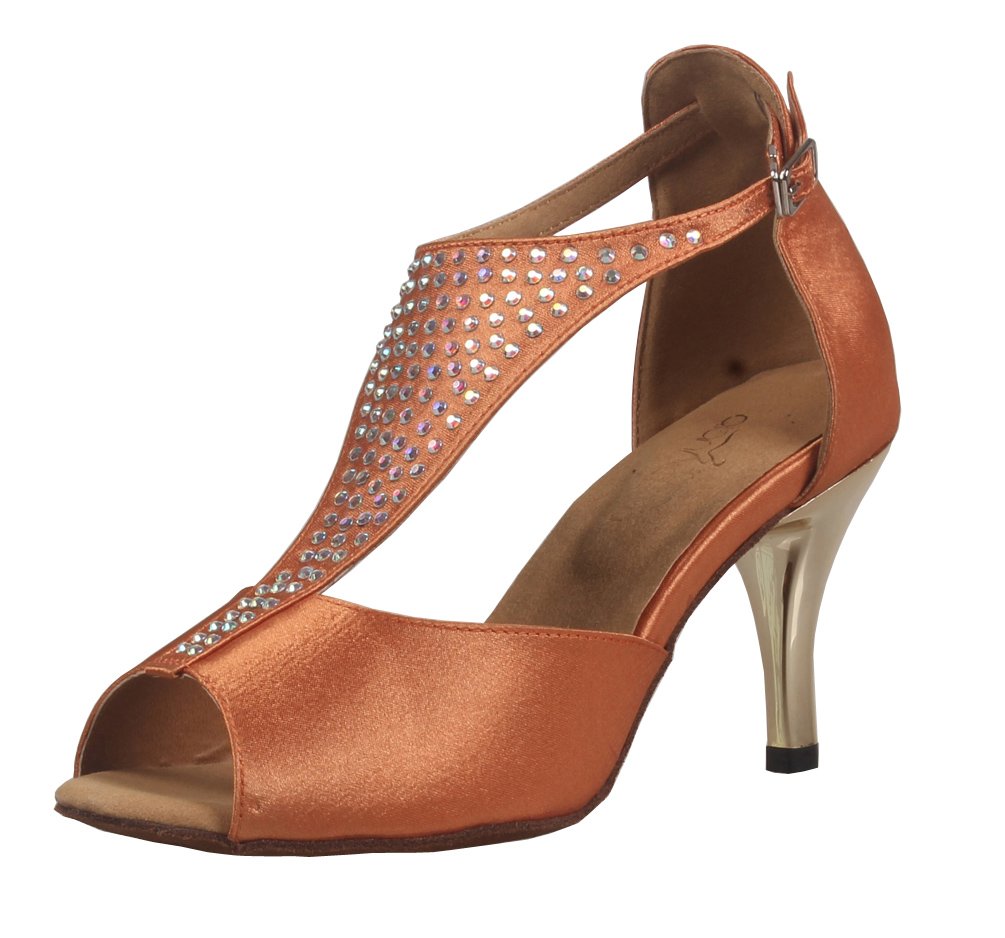 Chaussures de danse Salsa et Tango en cuir souple marron pointure 39.5 - 6