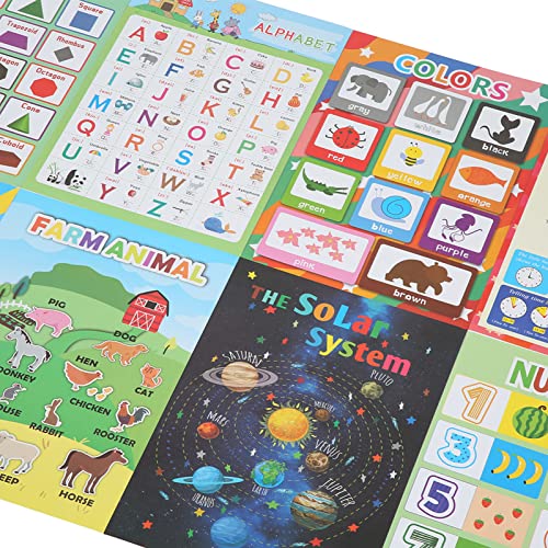 Cartazes educacionais, pôsteres pré-escolares, 12 peças pôsteres educacionais para crianças cartaz d