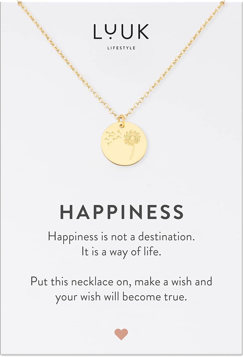 LUUK LIFESTYLE Dainty Stainless Steel Pendant Necklaces Silver Gold Rose