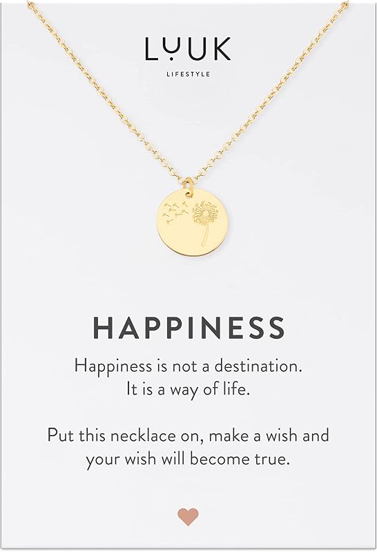 LUUK LIFESTYLE Dainty Stainless Steel Pendant Necklaces Silver Gold Rose