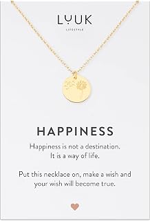 LUUK LIFESTYLE Dainty Stainless Steel Pendant Necklaces Silver Gold Rose | Om, Mandala, Cross, Virgin Mary, Stars, Moon, Dandelion, Whale charms, Gifts for Women, Water Resistant, 20''adjustable Chain