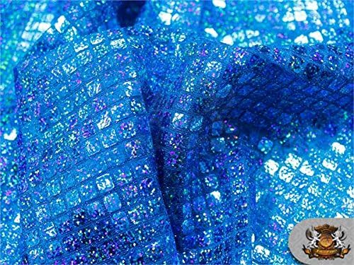 Miniatura 2 de Holograma cuadrado de tela de lentejuelas de 45 pulgadas de ancho vendido por The Yard (azul rey)