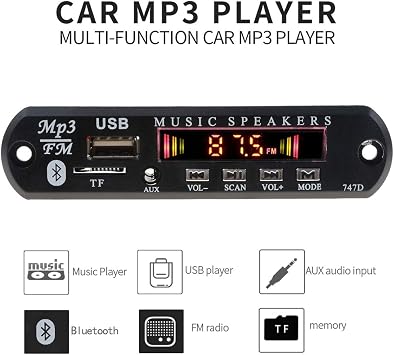 5V Bluetooth MP3 Player Decoder Board MP3 Player Car Kit FM Radio TF USB 3.5 Mm WMA AUX Audio Receiver