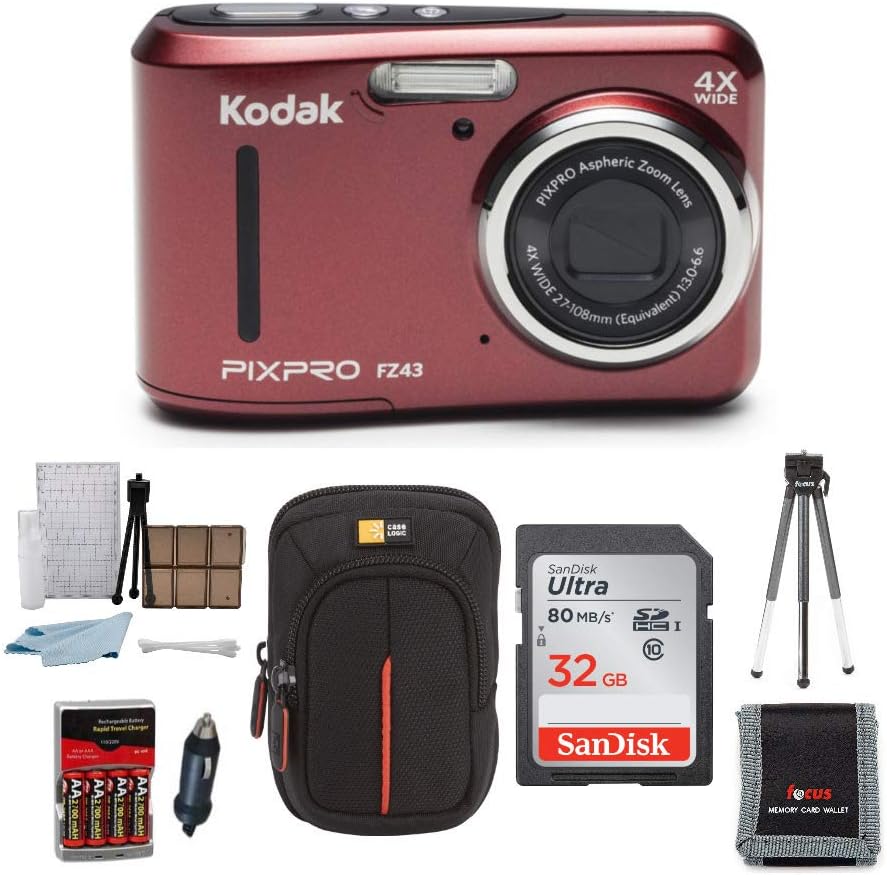 KODAK PIXPRO Friendly Zoom FZ43 Digital Camera (Red