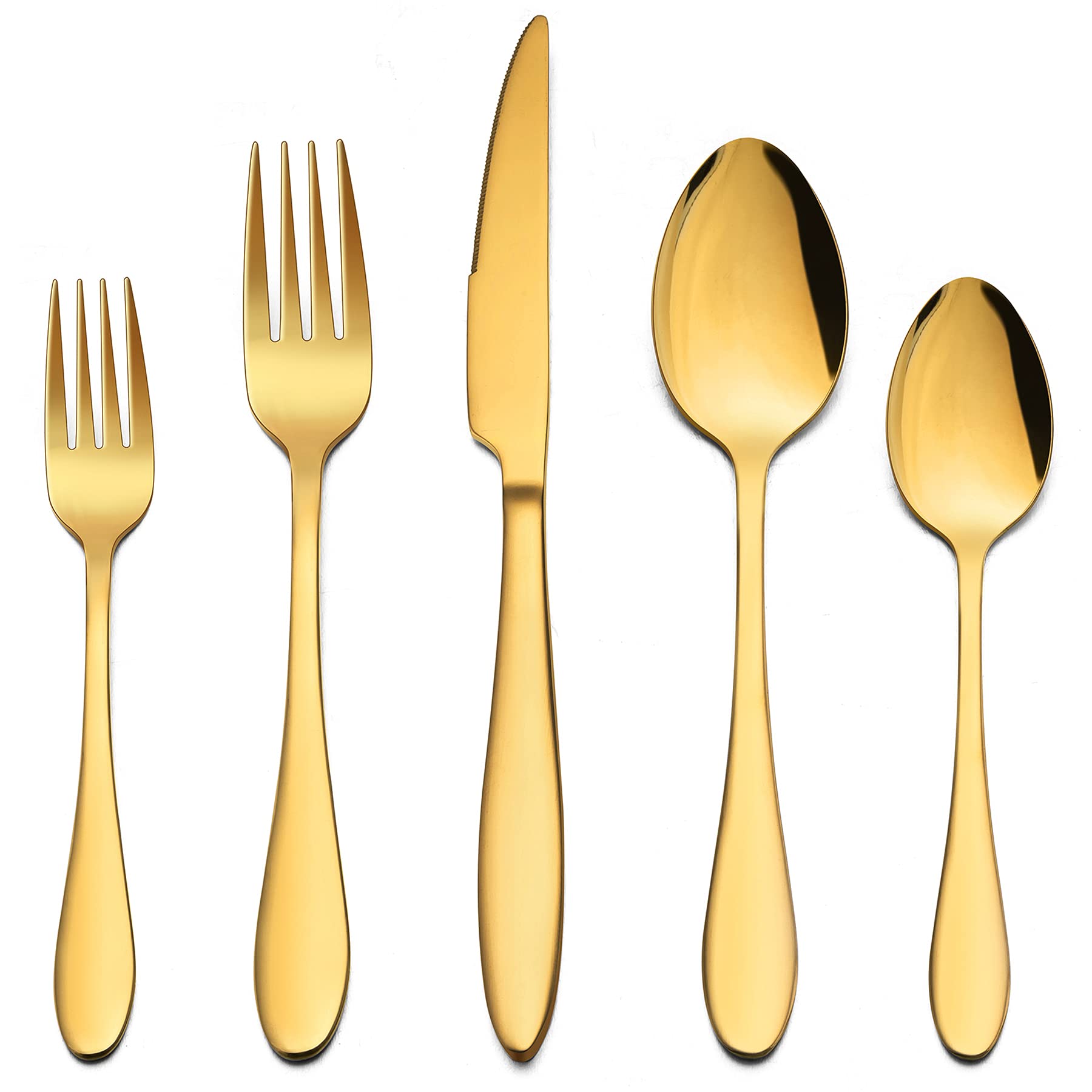 LIANYU 40-Piece Gold Silverware Set for 8, Flatware Cutlery Set