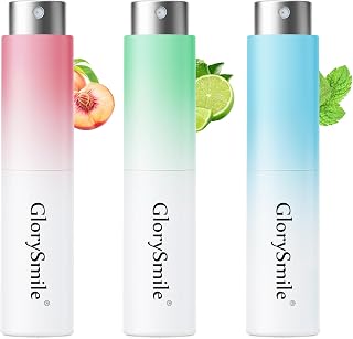 GlorySmile Oral Breath Spray 3 Bottles Fresh Mouth Spray for Bad Breath, Sugar-Free Fresheners for Adults, 3 flavors: Peach, Lime, and Peppermint