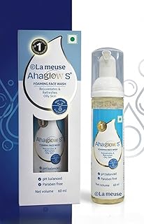Aha Glo S Face Wash for Oily Skin | Deep Pore Cleansing | Rejuvenates &amp; Refreshes Skin | pH Balanced, Paraben Free-(100ml)