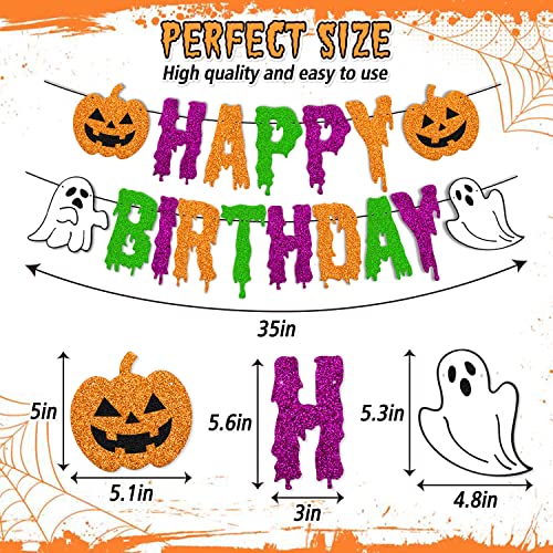 Halloween Birthday Party Banner Halloween Pumpkin Ghost Witches Themed Party Decoration For Kids Boy Girl Halloween Birthday Party Supplies #TOP2