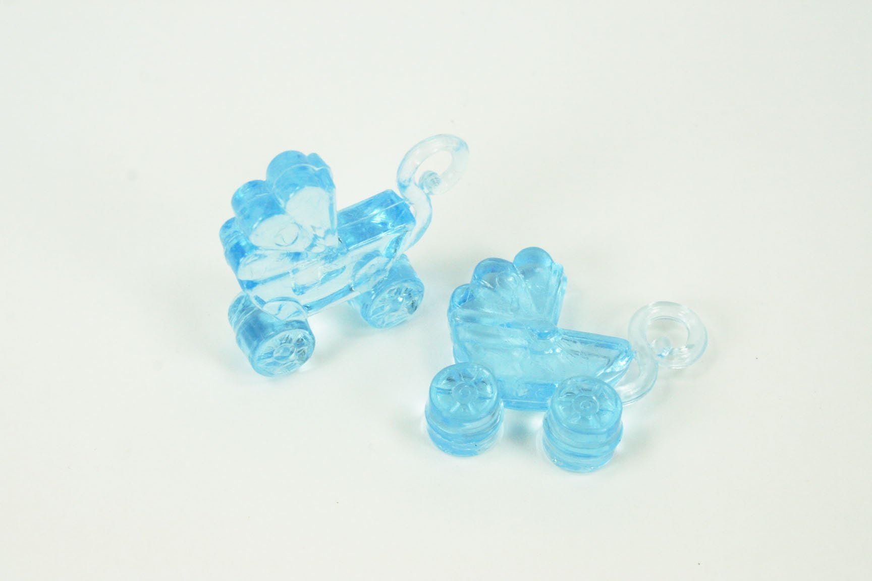 Dreampartycreation 100 Mini Acrylic 1-1/4" Flat Carriage Baby Shower Charm Favor Bulk Buy !!! (Blue)