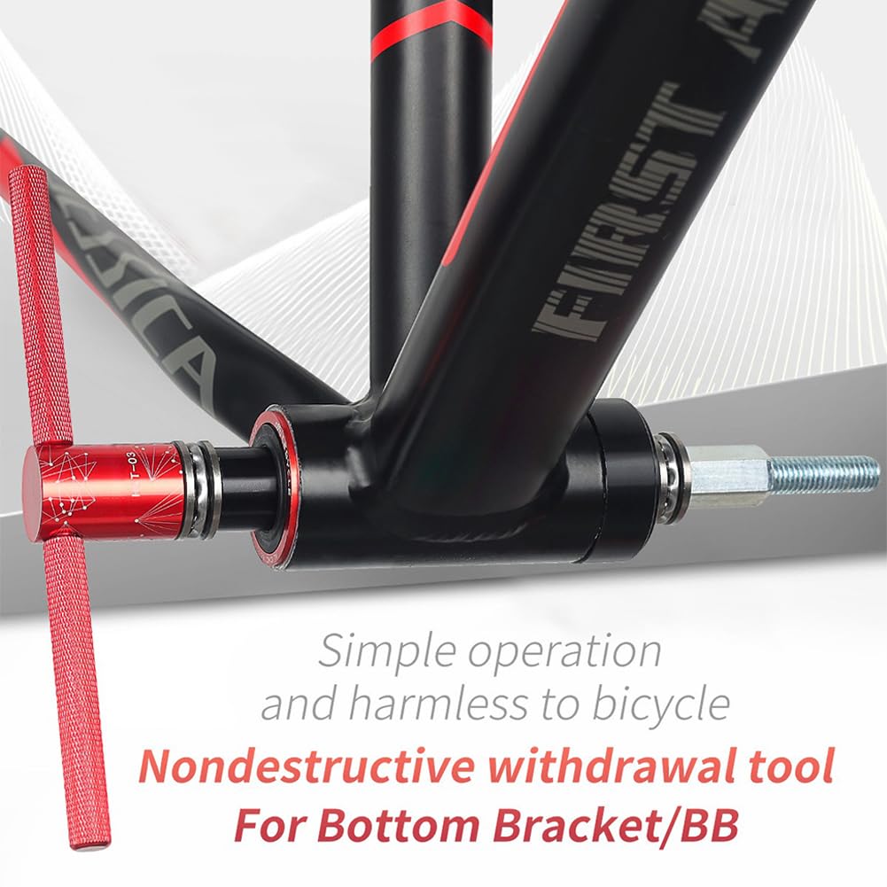 Professionelles Fahrrad-Tretlager-Werkzeugset zum Installieren und Entfernen von Fahrradlagern, Werkzeug-Set für einfache Wartung des Tretlagers, kompatibel mit PF30, BB86, BB30, Rot