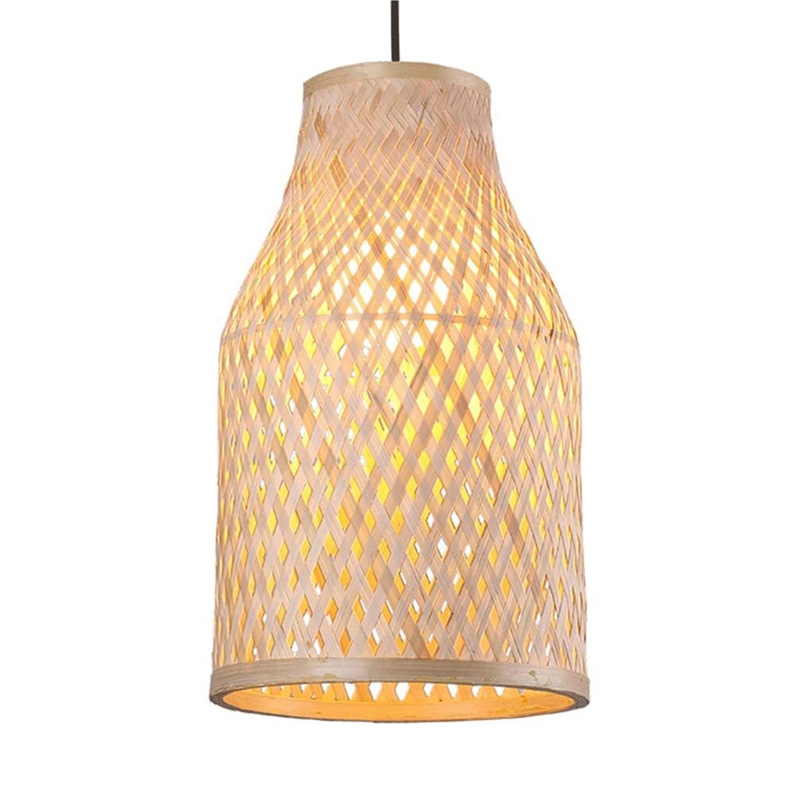 KBUUKYYXouy Round Basket Droplight Handwoven Single Head Nordic Simplicity Natural Hanging Southeast Asian Side Glow for Kitchen Island Corridor Bar Bedroom