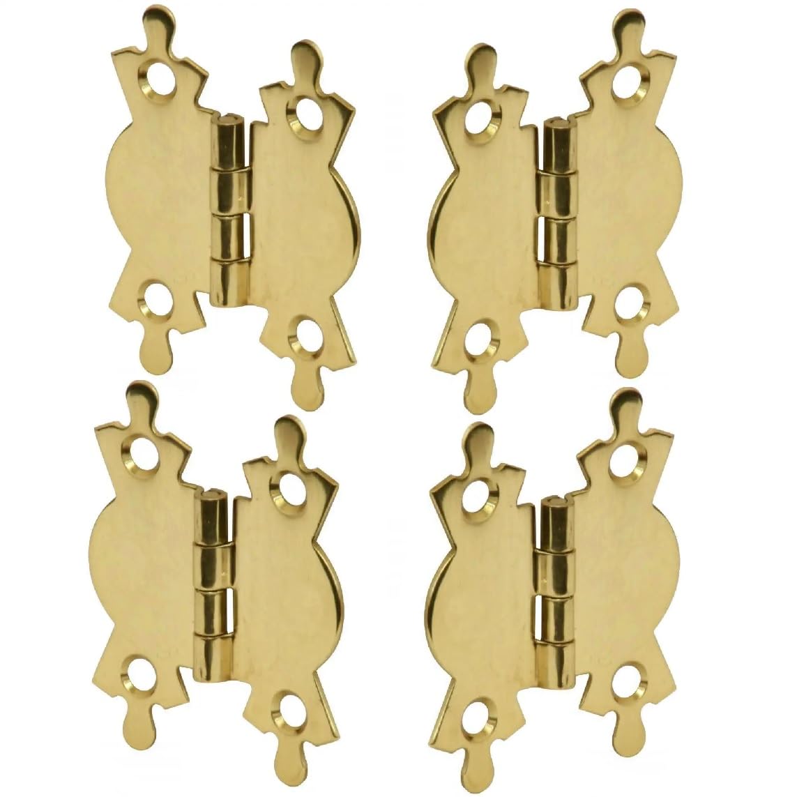 Merriway Brassed Merriway® Bh01756 (4 Pcs) Eb Butterfly Decorative Box Hinges, Brass Plated, 50Mm (2 Inch) - Pack Of 4 Pieces