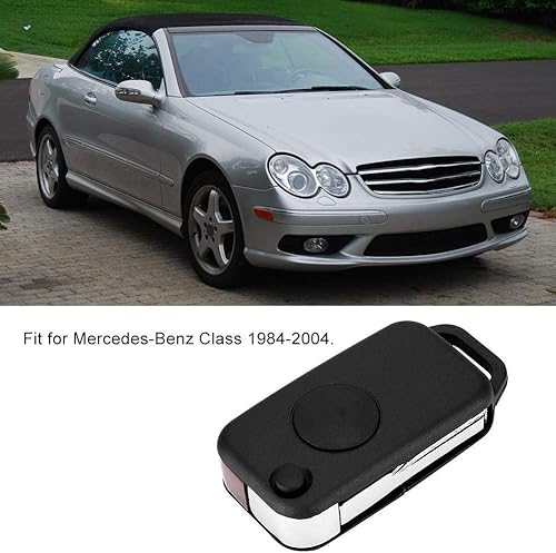 Miniatura 3 de Aramox Funda para llavero con tapa de 1 botón, funda para llavero remoto para Benz Class 1984-2004