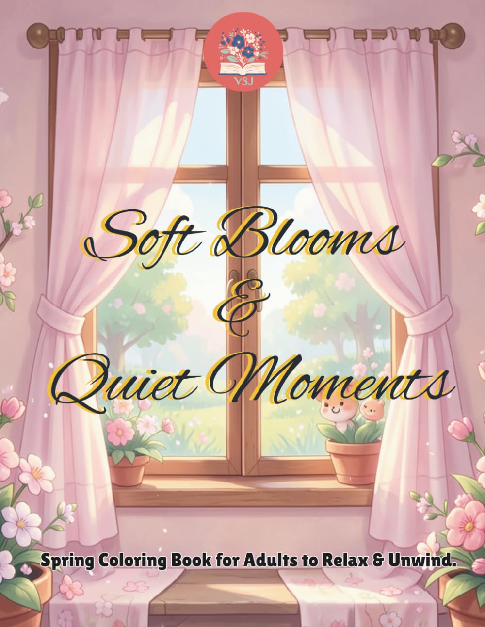VSJ Soft Blooms and Quiet Moments. Adult Coloring Book.: Single Side Pages. Perfect for Adults and Teens who love to color with Alcohol markers.