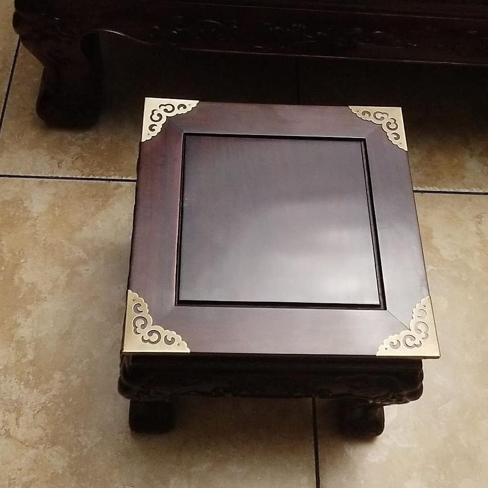 4Pcs Table Corner Protectors, 2.6"x2.6" Gold Metal Corner Protector, Coffe Table Corner Guards, Anti Scratch Table Corner Edge, Decorative Corners for Furniture Boxe Cabinet Prevents Damaged