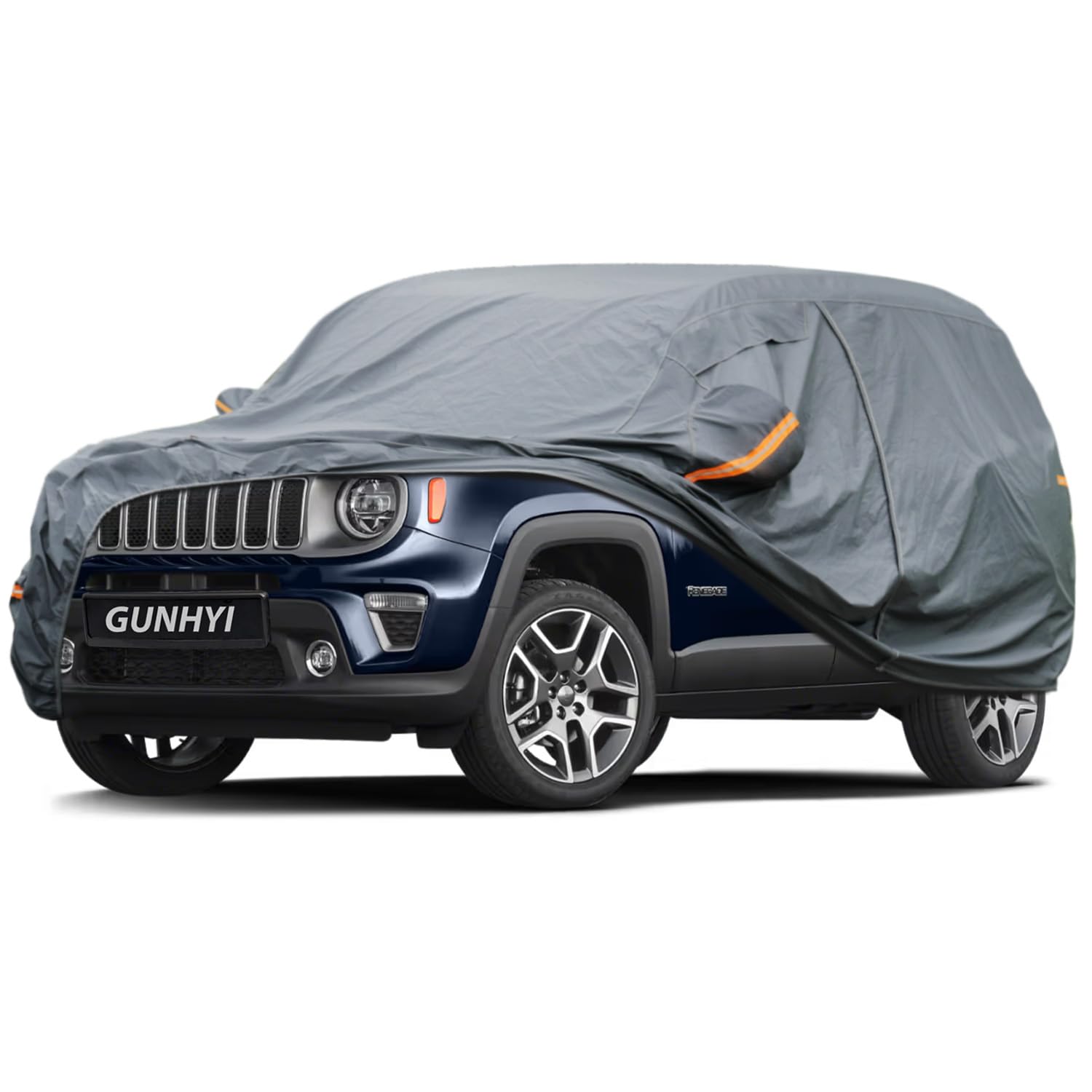 GUNHYI Premium Car Cover Custom Fit Jeep Renegade, 16 Layers Heavy Duty Car Cover Waterproof All Weather with Zipper Door for Sun Rain Snow Dust Uv Protection
