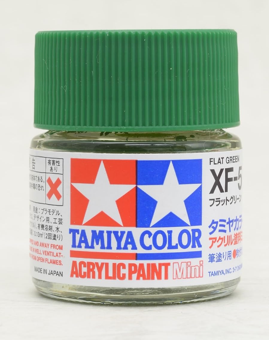 Amazon | タミヤ アクリルミニ XF-5 フラットグリーン | カラー