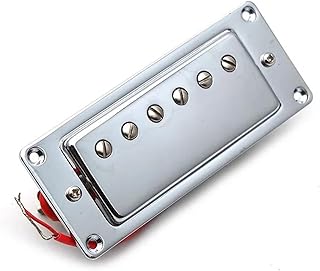 Mini 6 Hole Electric Guitar Humbucker Pickup Neck&Bridge Pickup Pickup For Guitar Black/Gold/silver guitar pickup set (Color : Chrome Neck)