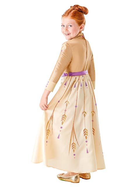 Foto 3 de 3 de Rubie's - Disfraz oficial de Disney Frozen 2, Anna Deluxe Prólogo, disfraz infantil, talla mediana de 5 a 6…