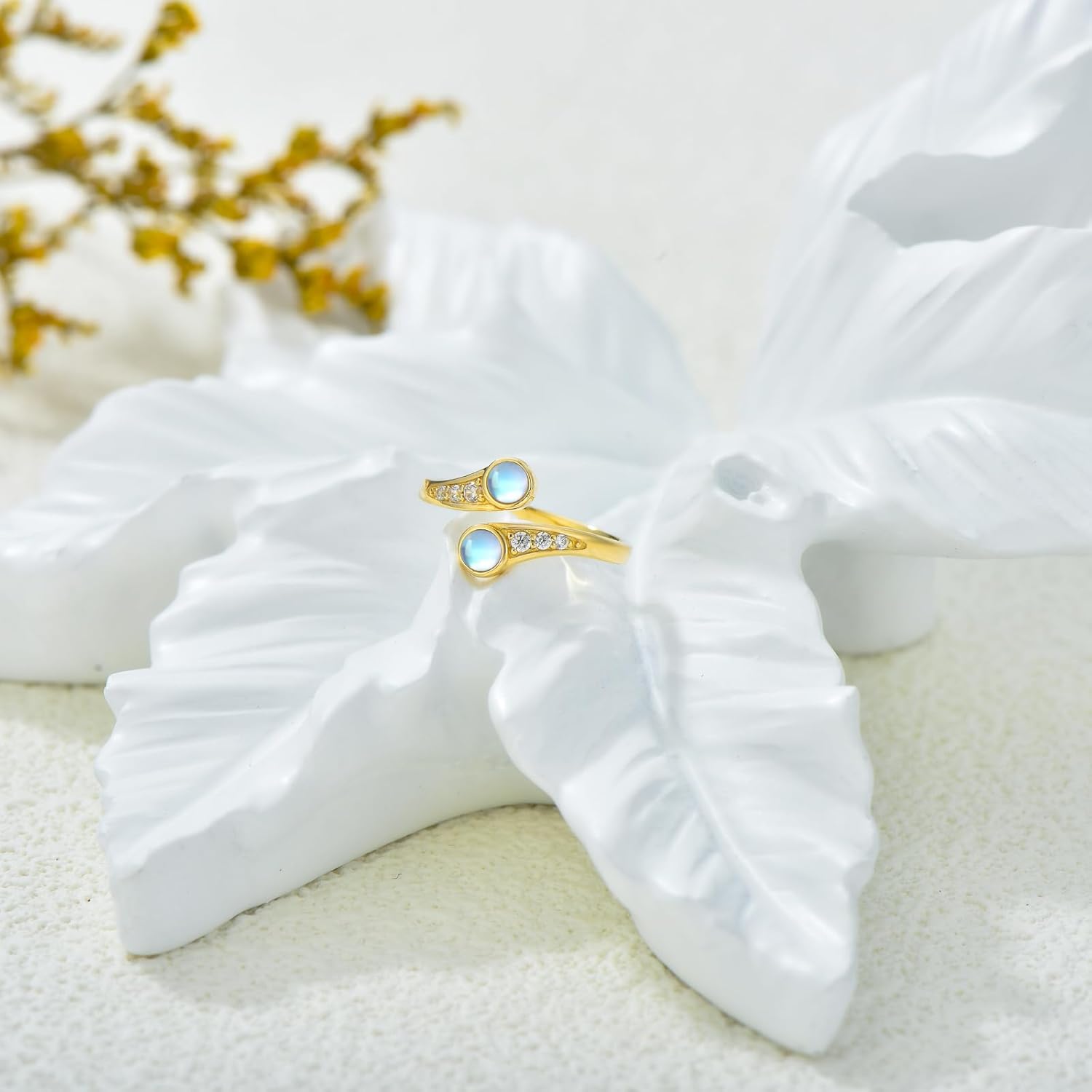 14K Yellow Gold Adjustable Toe Ring for Women, Real Gold Gemstone Open Toe Rings Fine Summer Beach Foot Fine Jewelry Gifts for Mom Wife Nana Birthday Christmas Mother's Day